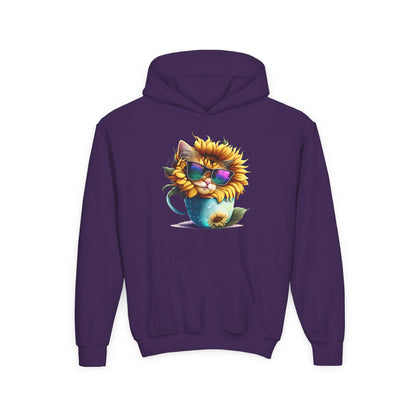 Cool Sunflower Kitten 1 Youth Hoodie