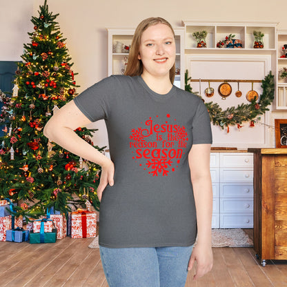 Jesus Is The Reason For The Season Snowflake Adult T-shirt