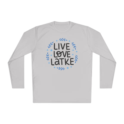 Hanukkah Live Love Latke Adult Long Sleeve Tee
