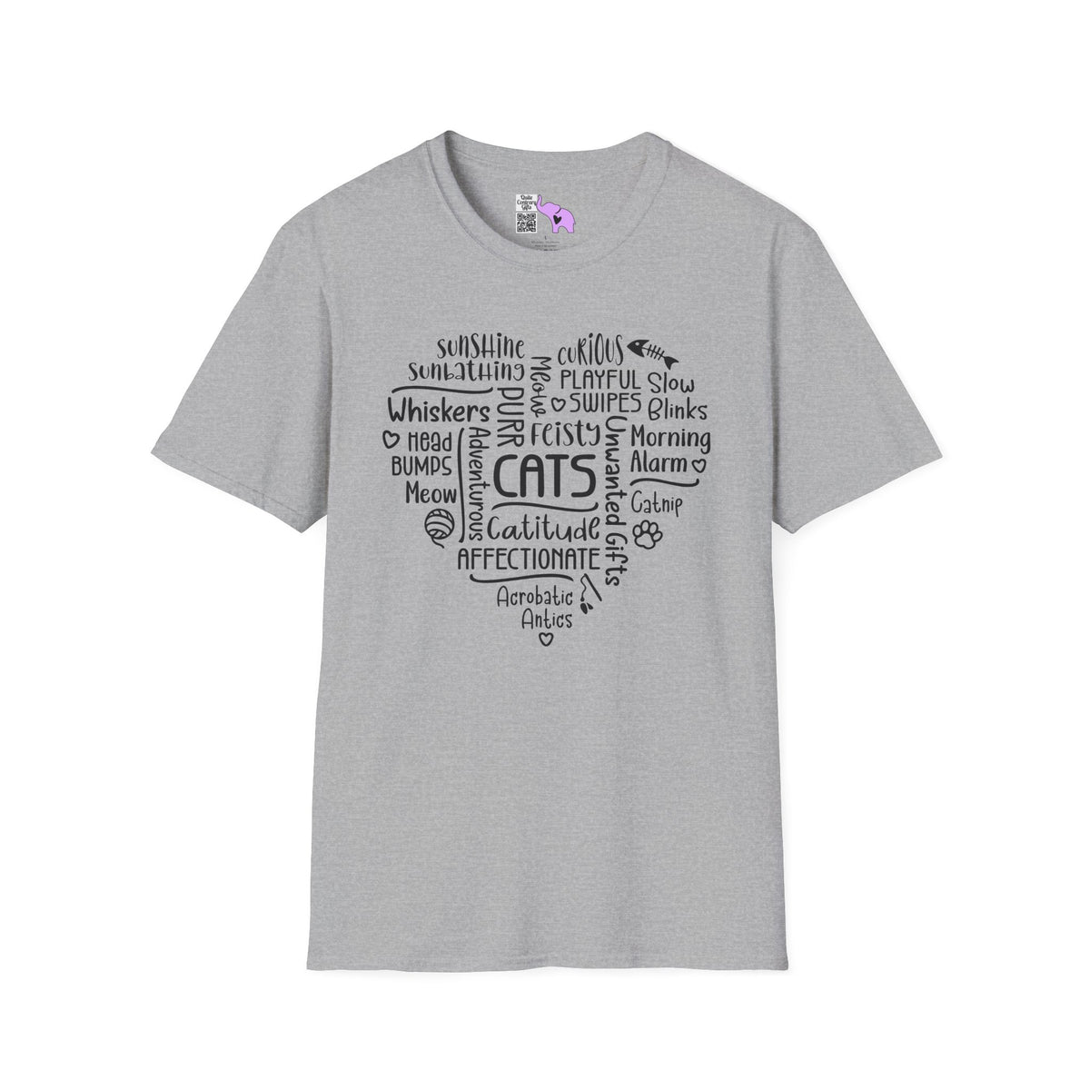 A Cat's Heart Adult T-shirt