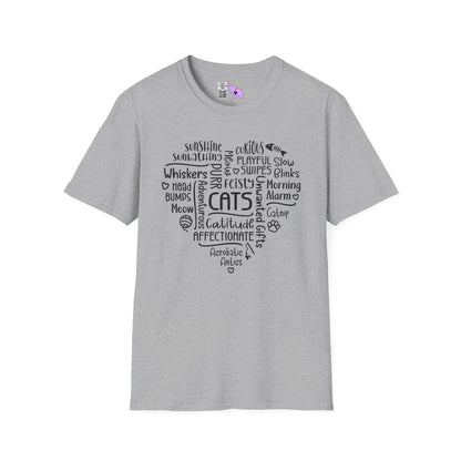 A Cat's Heart Adult T-shirt