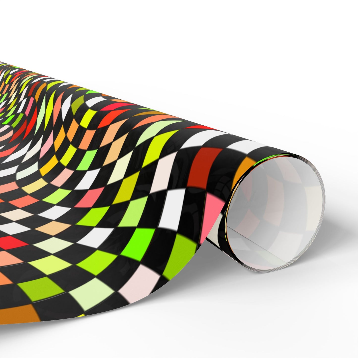Warped Yellow/Green Checkered Wrapping Paper