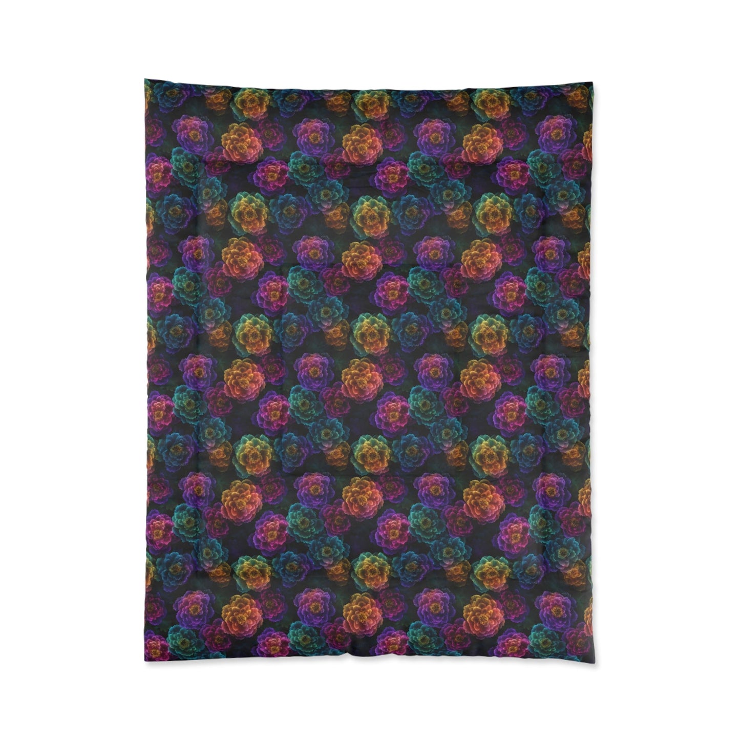 Neon Whisper Blooms Comforter