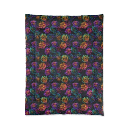 Neon Whisper Blooms Comforter