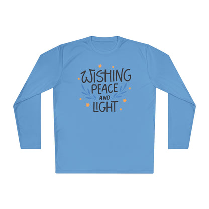 Hanukkah Wishing Peace & Light 3 Adult Long Sleeve Tee