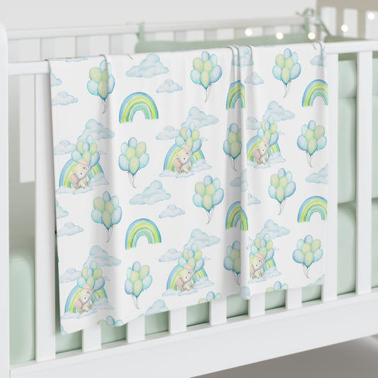 Elephant in the Clouds Baby Swaddle Blanket