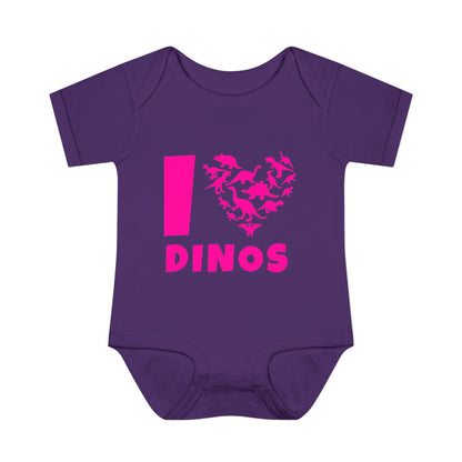 I Love Dinos (Dino Heart) Infant Baby Rib Bodysuit