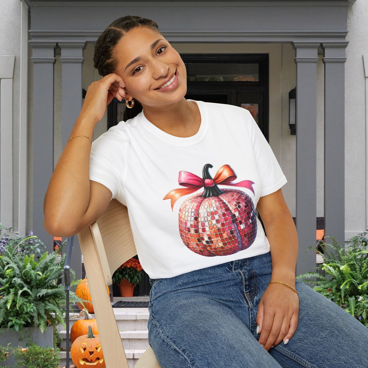 Disco Pumpkin Adult T-shirt