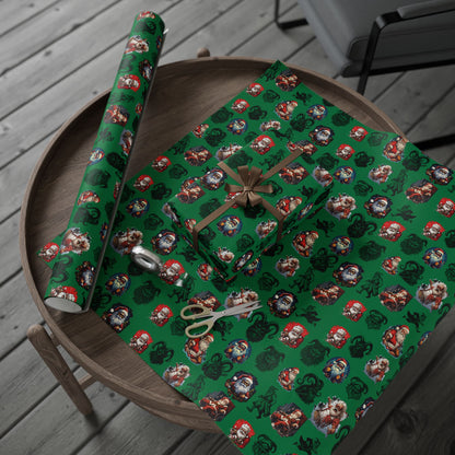 Creepy Santa & Krampus Wrapping Paper