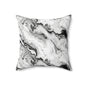 Frost Veil Marble Throw Pillow