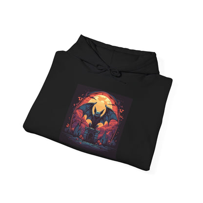 Creepy Bats Over Moon 14 Heavy Blend™ Hooded Sweatshirt