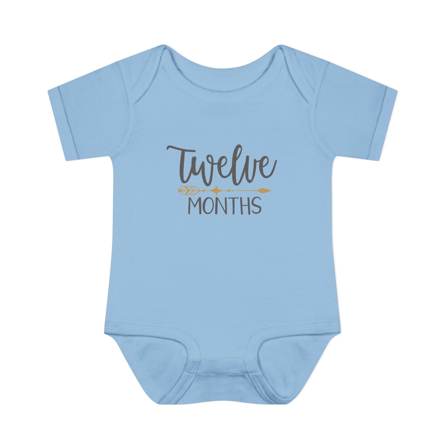 Golden Arrow Milestone Baby Bodysuit-Twelve Months