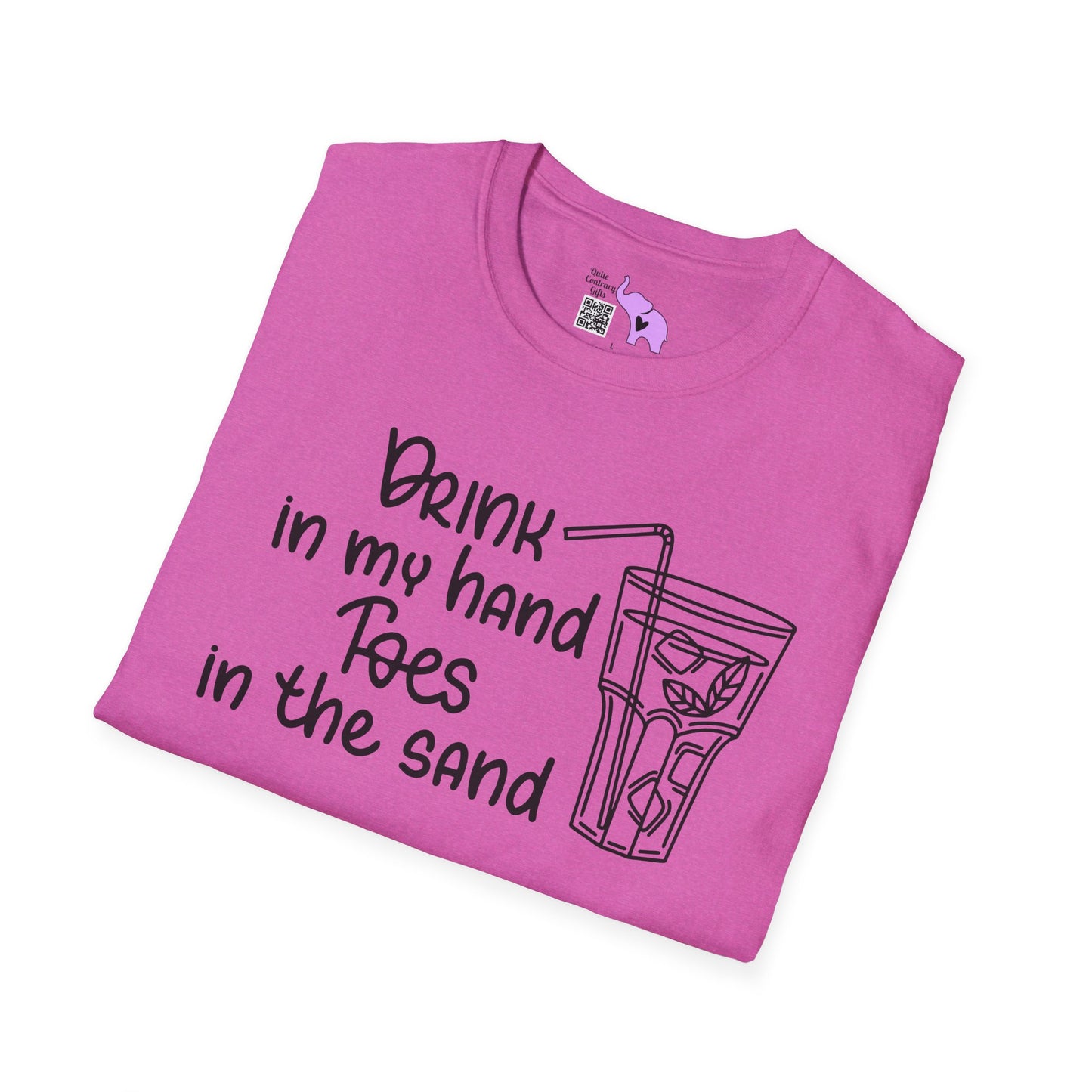 Drink In My Hand Toes In The Sand Adult T-shirt