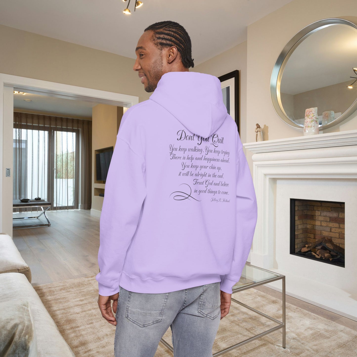 Don't You Quit! quote by Jeffrey R. Holland Adult Heavy Blend™ Hoodie