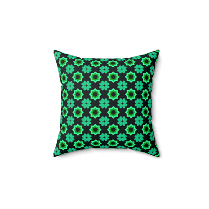 Clover Bloom Burst Throw Pillow