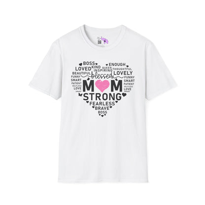 Mom Strong (Heart) Adult T-shirt