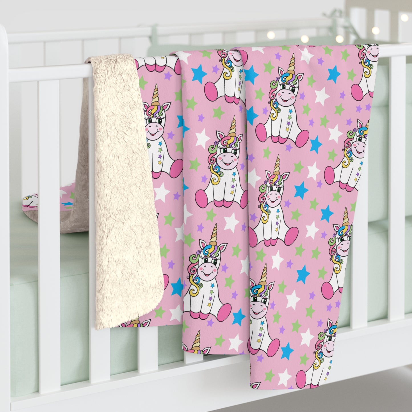 Twinkle Toes Unicorns Sherpa Fleece Blanket