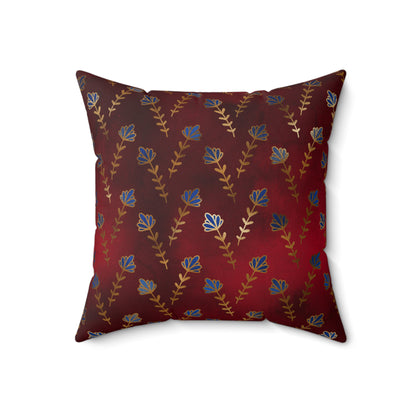 Ruby Night Blossoms Throw Pillow