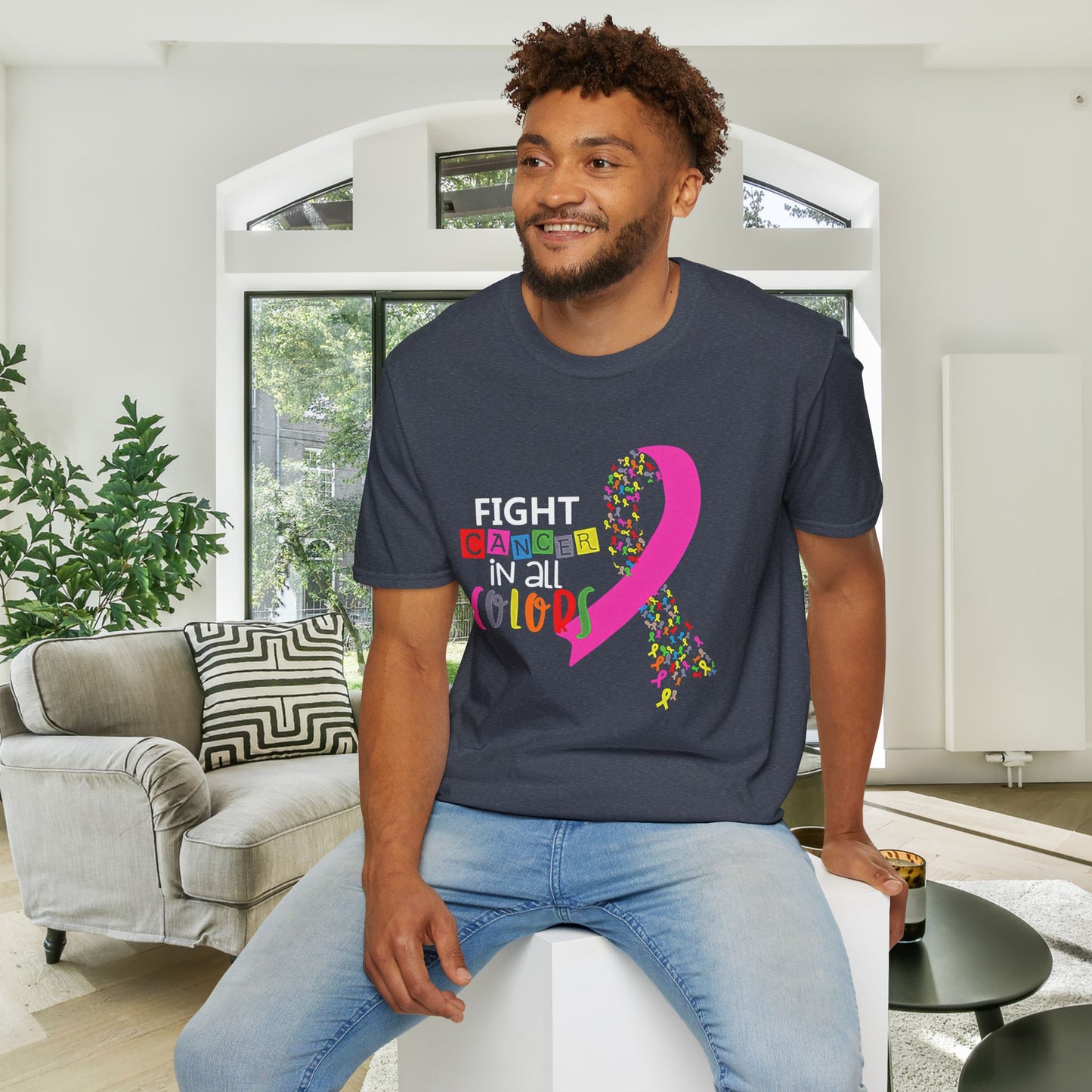 Fight Cancer All Colors 2 Adult T-shirt