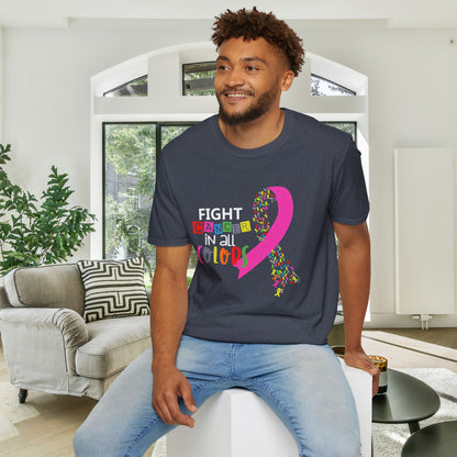 Fight Cancer All Colors 2 Adult T-shirt