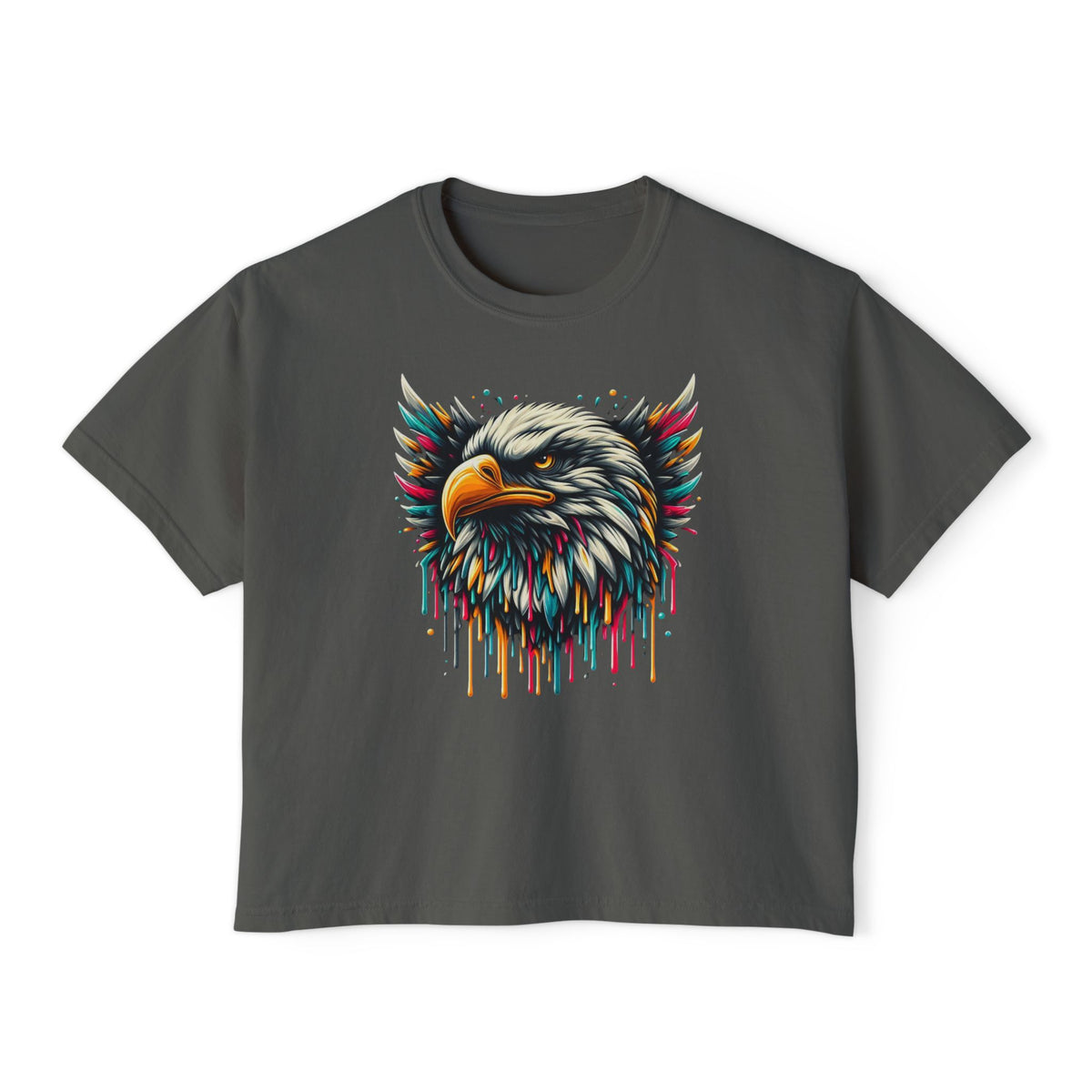 Colorful Bald Eagle Women's Boxy Tee