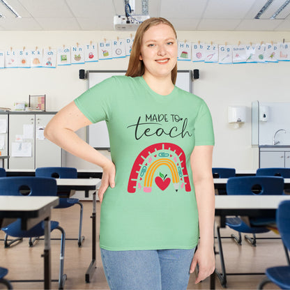 Made to Teach Rainbow Adult T-shirt