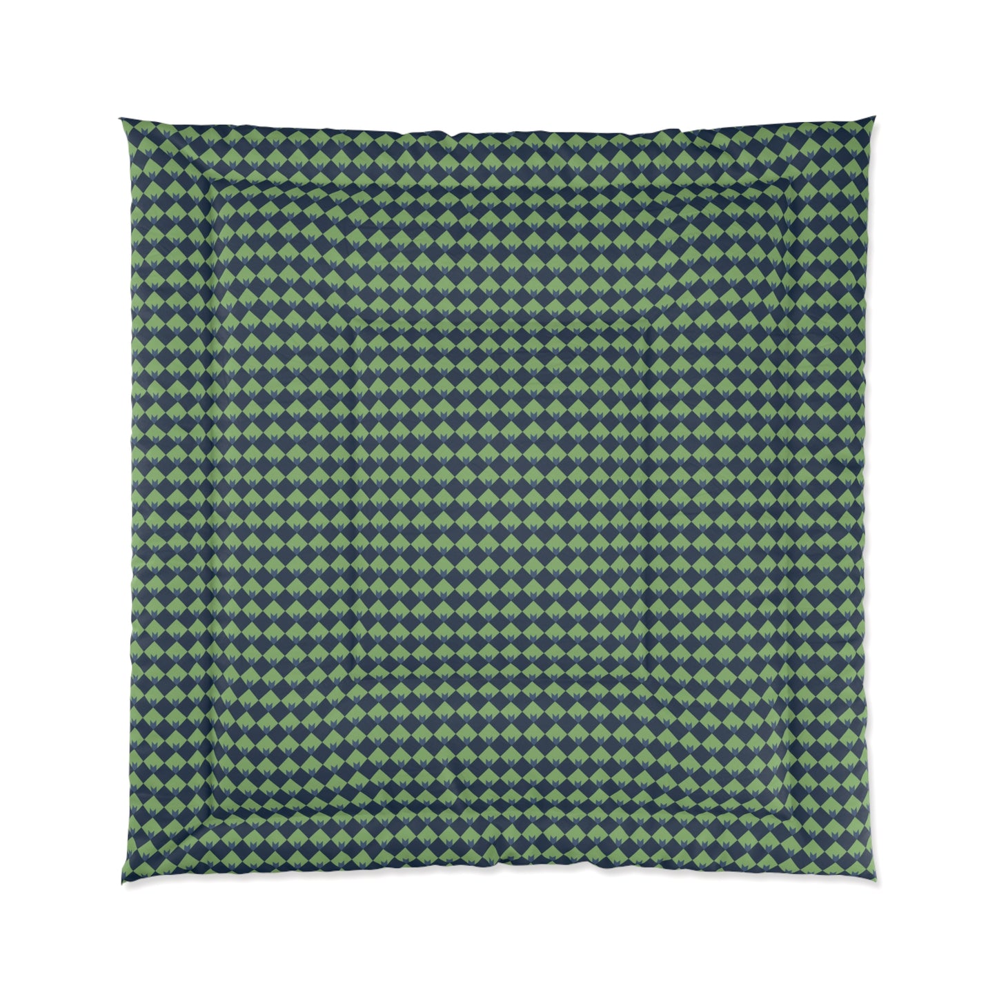Diamond Bloom-Sage & Navy Comforter