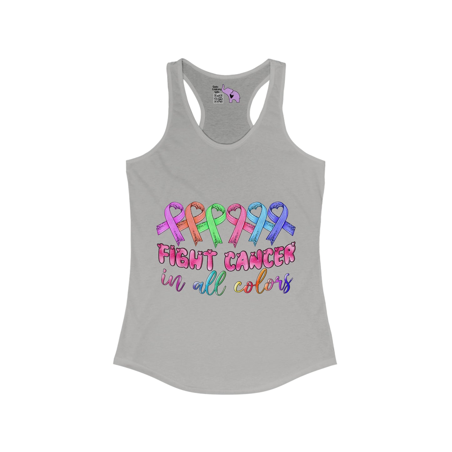 Fight Cancer in All Colors 9 Women's Ideal Racerback Tank