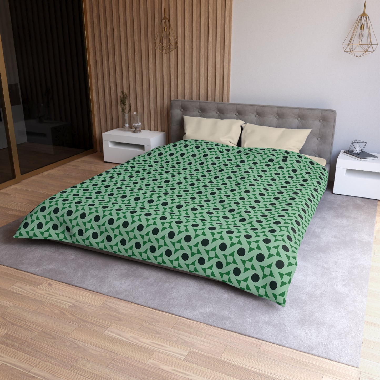 Emerald Pinwheels Microfiber Duvet Cover