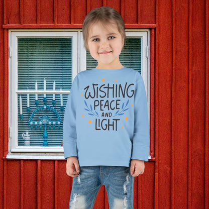 Hanukkah Wishing Peace & Light 3 Toddler Long Sleeve Tee