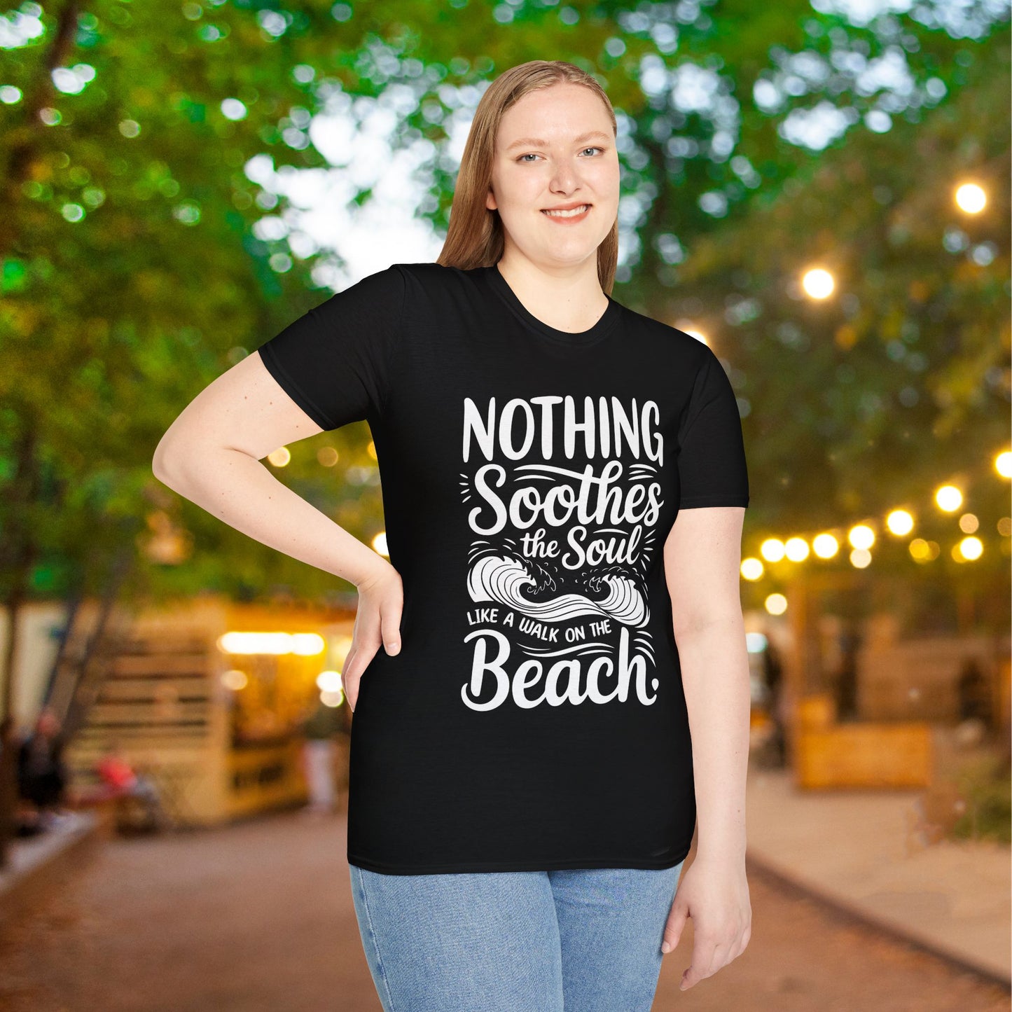 Nothing Soothes the Soul Like A Walk on the Beach Adult T-shirt