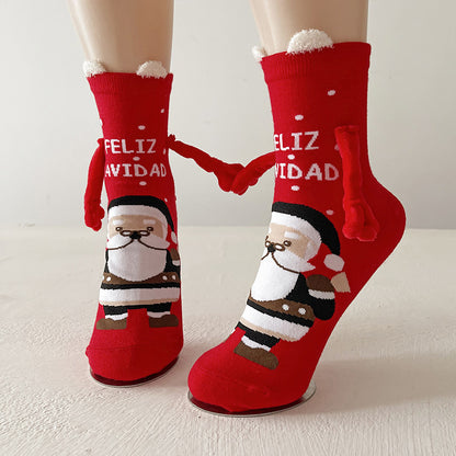 Adorable Christmas Magnetic Hand Holding Socks