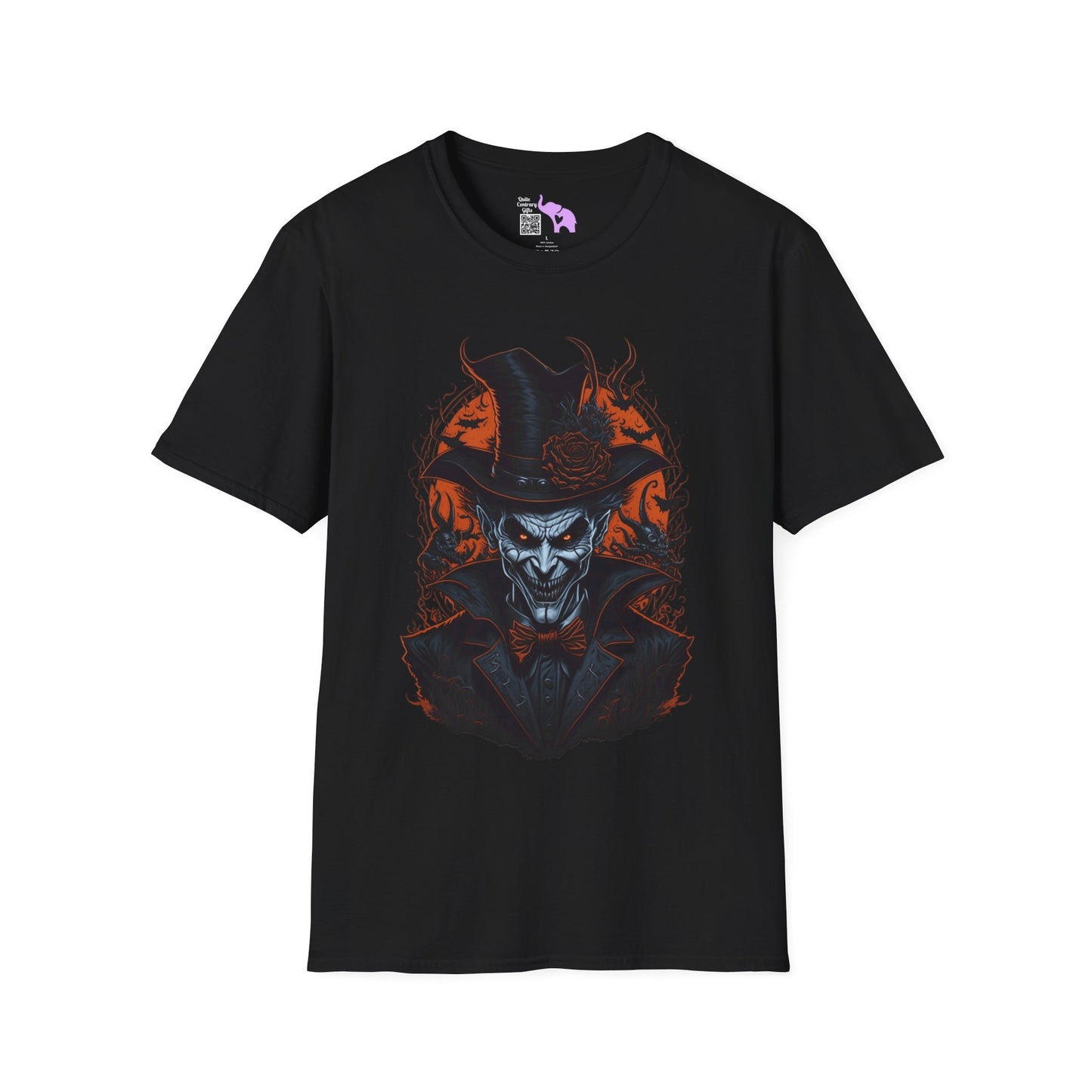 Creepy Demon in Top Hat Adult T-shirt