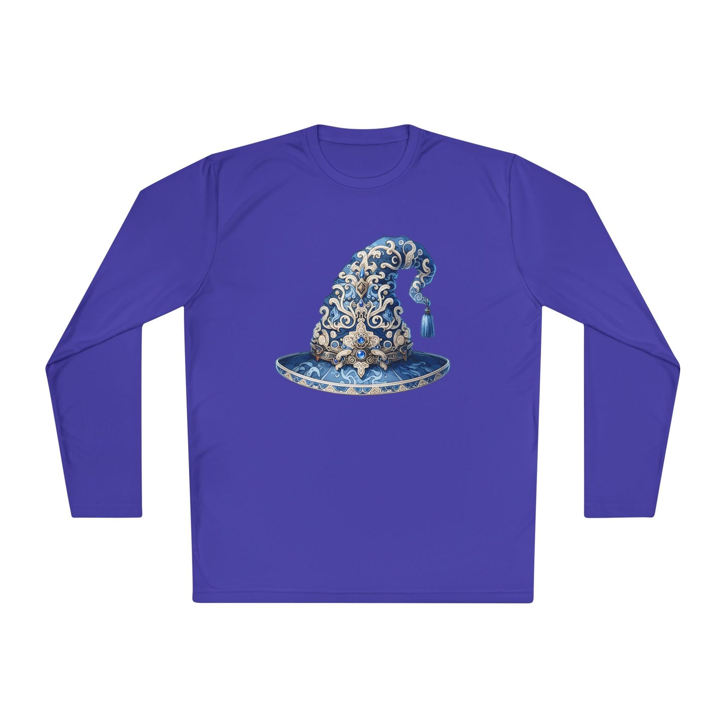 Blue & SIlver Witch Hat Adult Long Sleeve Tee