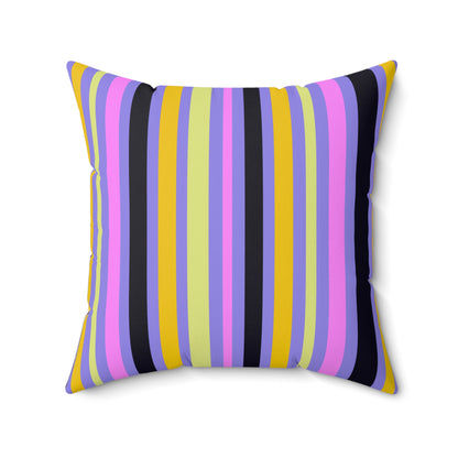 Midnight Pop Stripes Throw Pillow