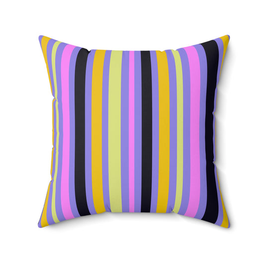 Midnight Pop Stripes Throw Pillow