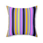 Midnight Pop Stripes Throw Pillow