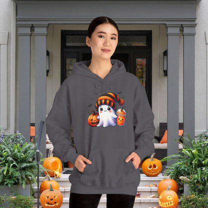 Cute Ghost and Pumpkins Heavy Blend™ Hooded Sweatshirt