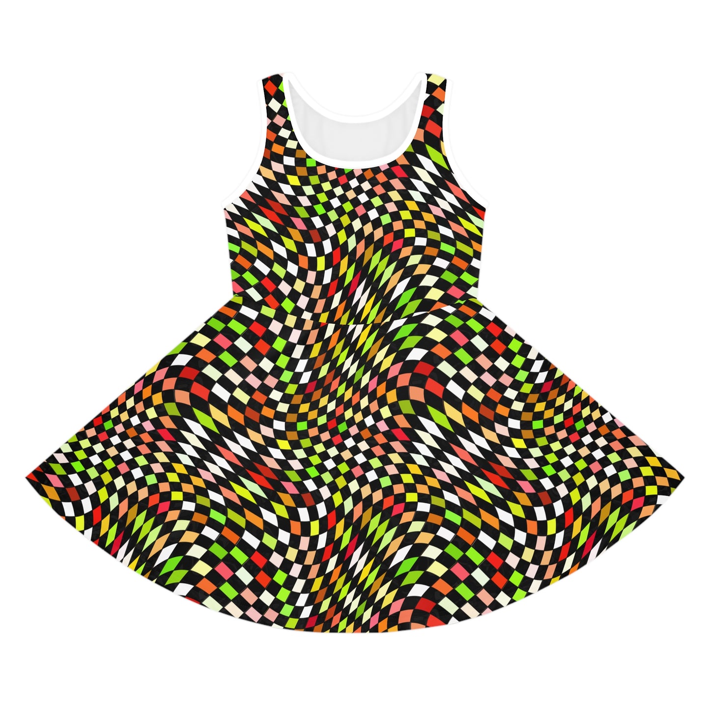 Warped Yellow/Green Checkered Girls Sundress