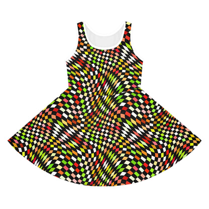 Warped Yellow/Green Checkered Girls Sundress