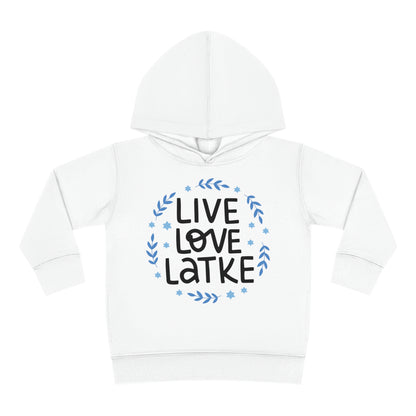 Hanukkah Live Love Latkes Toddler Pullover Fleece Hoodie