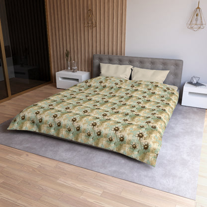 Worn Meadow Daisies Microfiber Duvet Cover