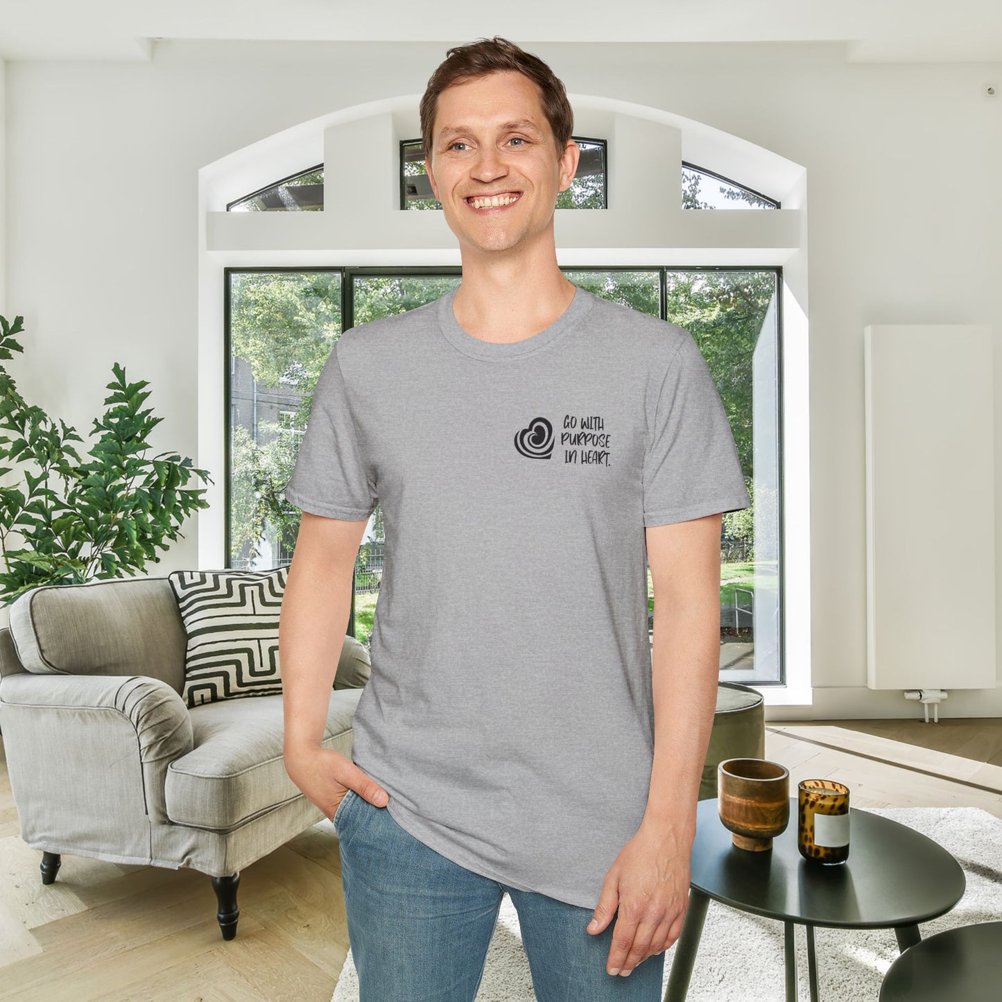"Go With Purpose In Heart" Hinckley Quote Adult T-shirt