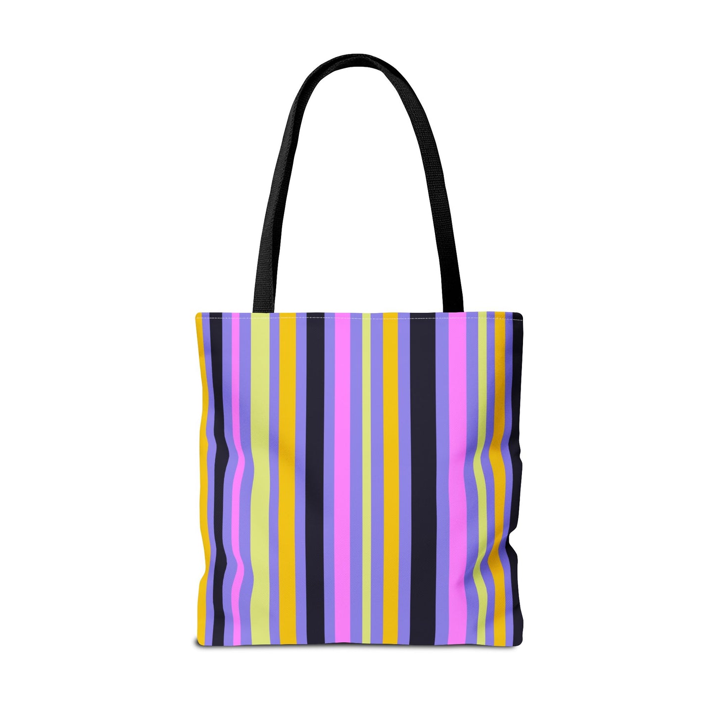 Midnight Pop Stripes Canvas Tote Bag