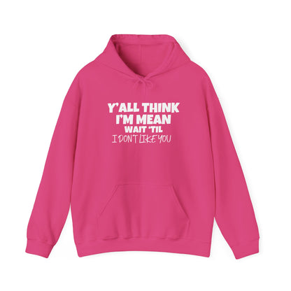 Y'all Think I'm Mean Wait 'Til I Don't Like You Adult Heavy Blend™ Hoodie