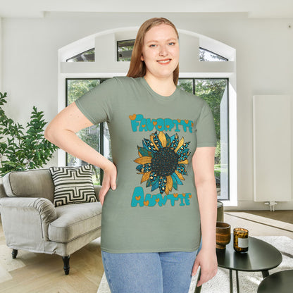 Favorite Auntie Teal/Gold Adult T-shirt