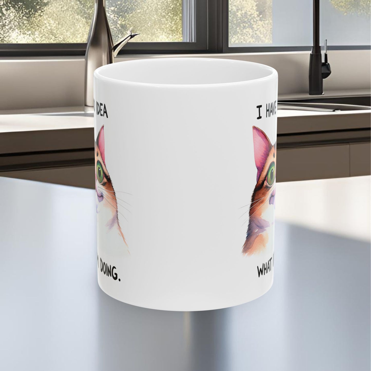 I Have No Idea What I'm Doing (Cat) Ceramic Mug, (11oz, 15oz)