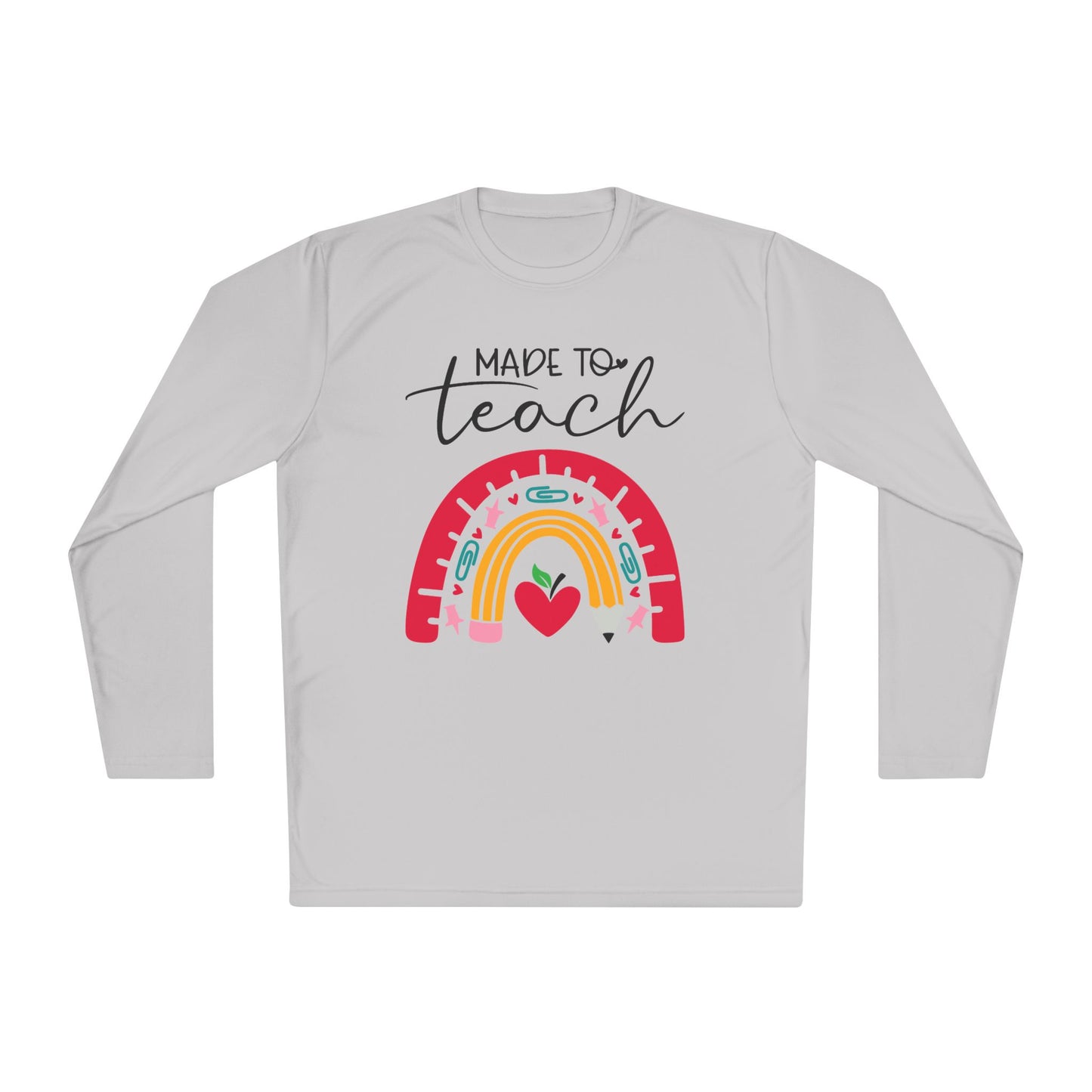 Made to Teach Rainbow Adult Long Sleeve Tee