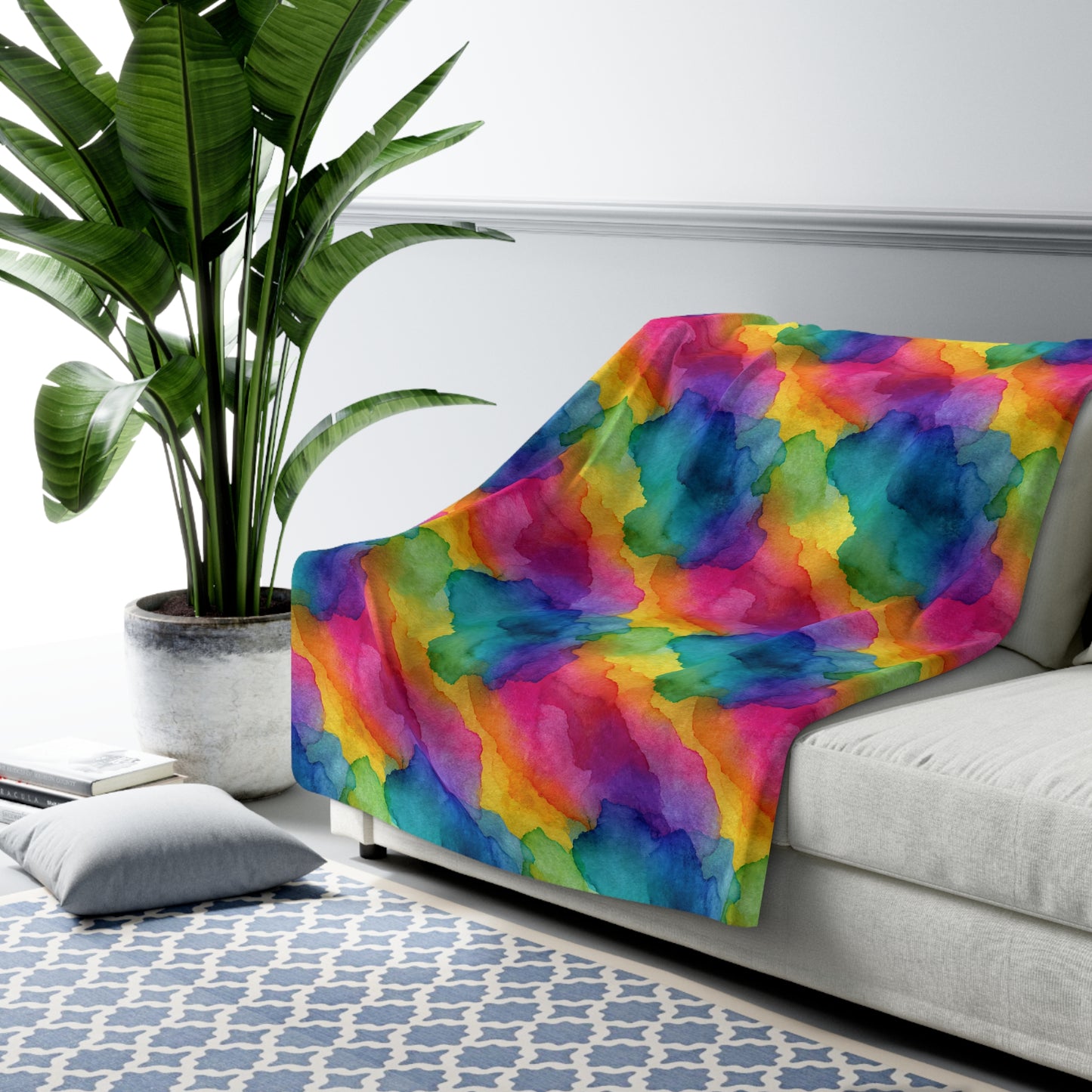 Rainbow Watercolors Basic Bedding Set