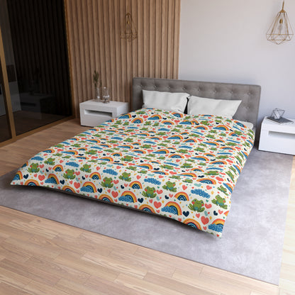 Ribbit Rainbows Microfiber Duvet Cover